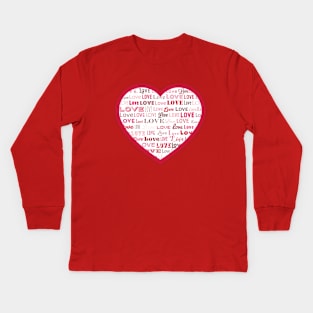 Love Love Love Heart Kids Long Sleeve T-Shirt